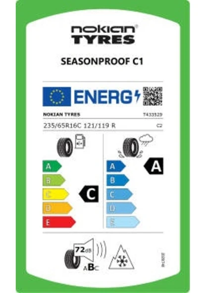 Nokian Tyres 235/65 R16 C121/119R Seasonproof C1 Dört Mevsim Lastiği ( Üretim Yılı: 2025 ) - Resim 2