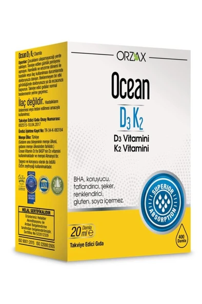 Ocean D3 K2 20 Ml Damla - SKT: 04/2027 ürün görseli 1