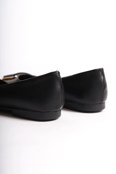 JET-KAYLEE Bağcıksız Ortopedik Rahat Taban Toka Detaylı Kadın Babet Ayakkabı  CST - Siyah - Resim 5