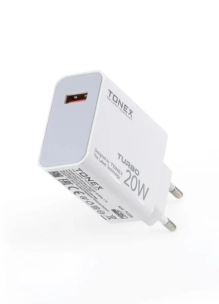 Tonex 20W 4.0A Usb To Type-C Turbo Şarj Başlığı+Kablolu Şarj Aleti - TY20W - 3