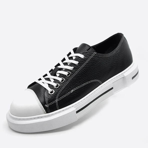 Fosco 9901 Siyah Beyaz Hakiki Deri Sneakers Ayakkabı ürün görseli