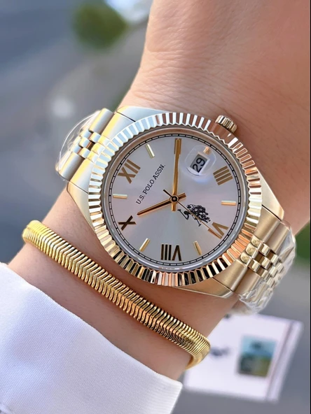 U.S.Polo Assn. Çelik Kordon Ve Kasa Kararma Renk Atma Yapmaz 2 Yıl Garantili Kadın Kol Saati MDL.05 ürün görseli