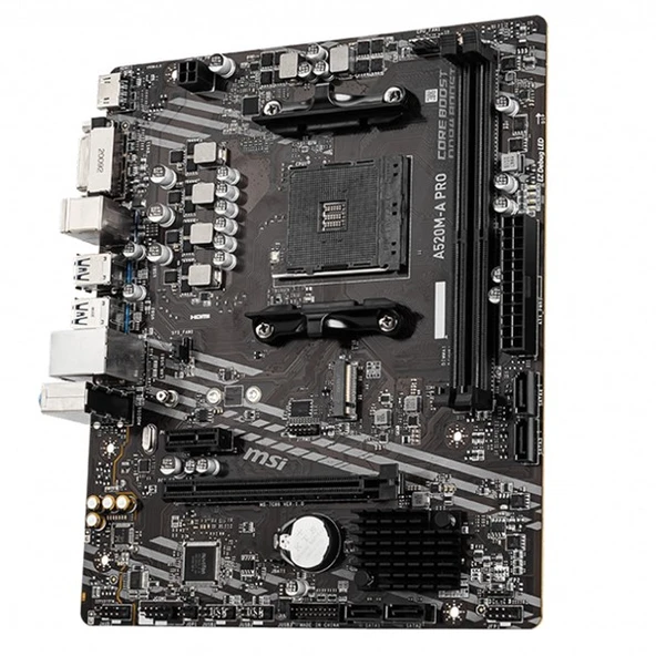 MSI A520M-A PRO DDR4 M2 PCIe NVME HDMI DVI PCIe 16X v3.0 AM4 mATX - 4