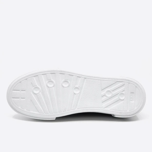 Fosco 9901 Siyah Beyaz Hakiki Deri Sneakers Ayakkabı - Resim 4