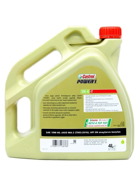 Castrol Power 1 4t 10w-40 Motosiklet Yağı 4 Lt - 2