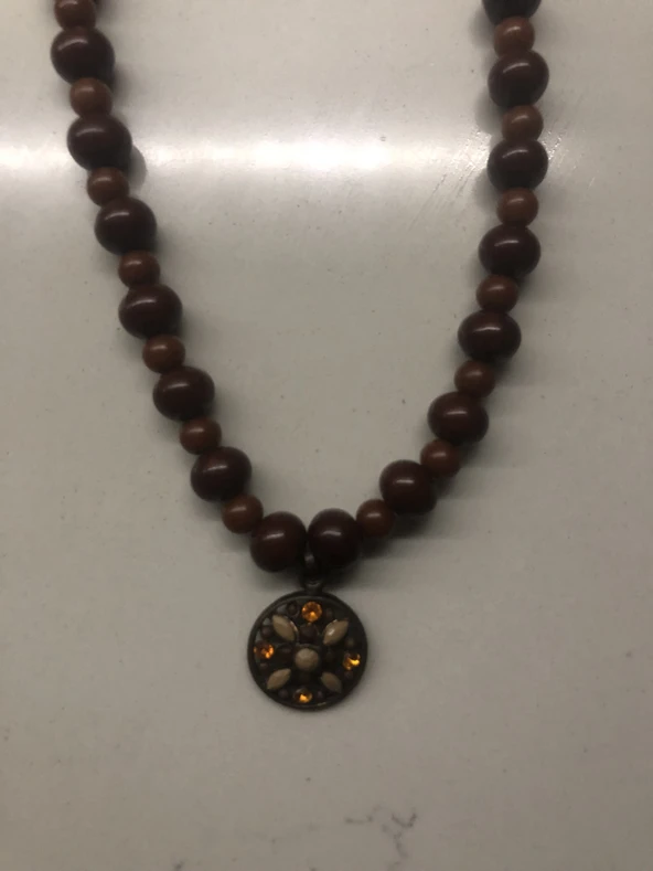 Metal Uçlu Boncuklu Kolye - 3