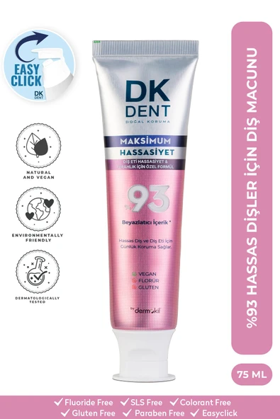 Dk dent Dermokil %93 Beyazlatıcı Maksimum Hassasiyet Diş Macunu 75 ml ürün görseli 1