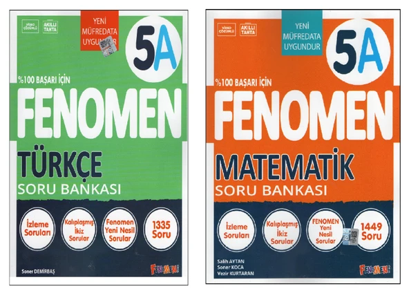 Fenomen 5.Sınıf 5A Türkçe Soru Bankası+Fenomen 5.Sınıf 5A Matematik Soru Bankası (2 Kitap) ürün görseli