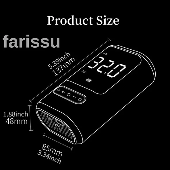 Taşınabilir Şarjlı Akıllı Lastik Şişirme Pompası (Model: ATJ-8466) - 4