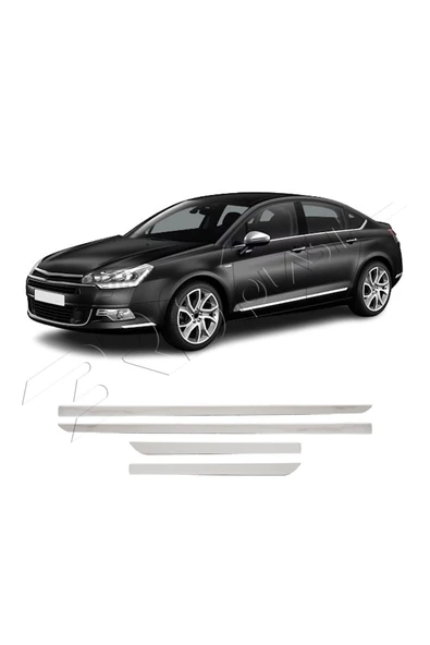 BRSPLAST  Citroen C5 2 Uyumlu 2008 ve Üzeri Krom Yan Kapı Çıtası 4 Parça Paslanmaz Çelik - Resim 2
