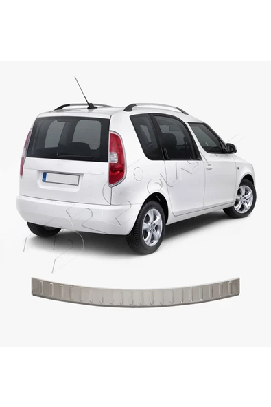 BRSPLAST  Skoda Roomstar Uyumlu 2007-2010 Krom Arka Tampon Üstü Koruma Paslanmaz Çelik