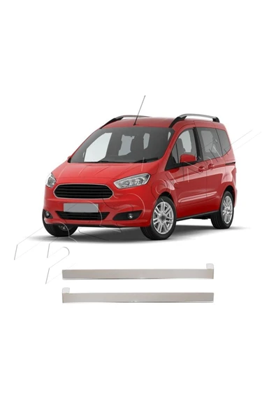 BRSPLAST  Ford Courier Uyumlu 2014 Ve Üzeri Krom Sürgü Çıtası 2 Parça Paslanmaz Çelik - Resim 2