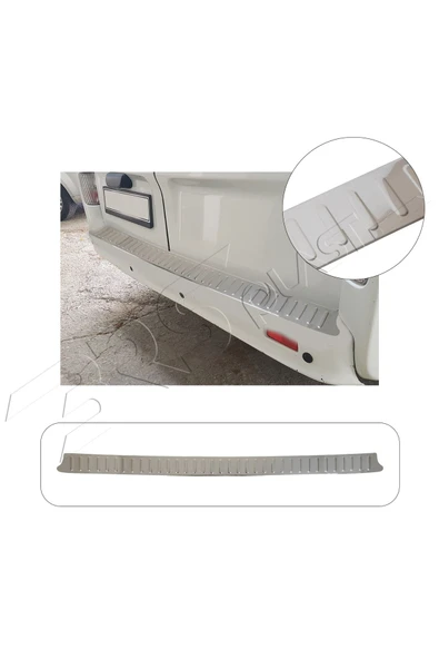 BRSPLAST  Renault Trafic Uyumlu 2001-2014 Geniş Model Krom Arka Tampon Üstü Koruma Paslanmaz Çelik Large ürün görseli 1