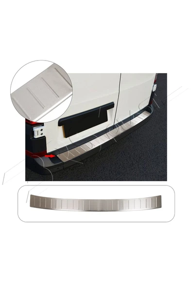 BRSPLAST  Volkswagen Crafter Uyumlu 2017 Ve Üzeri Krom Arka Tampon Üstü Koruma Paslanmaz Çelik ürün görseli 1
