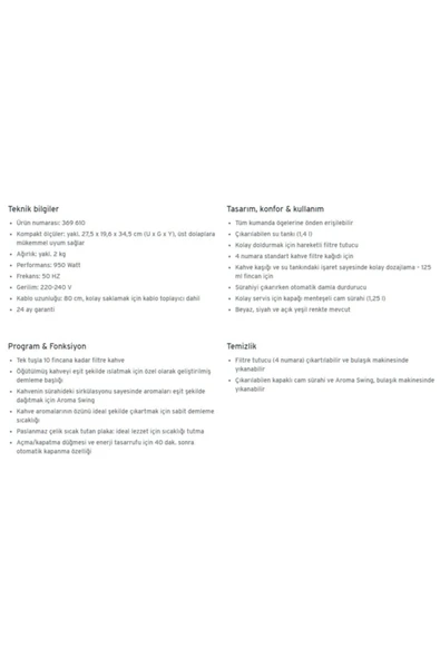 Tchibo Filtre Kahve Makinesi Let's Brew, Siyah - 8