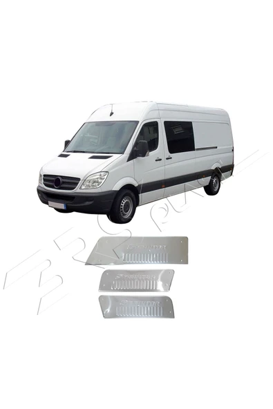BRSPLAST  Mercedes Sprinter Uyumlu 2006-2017 Krom Kapı Eşiği 3 Parça Paslanmaz Çelik - Resim 2