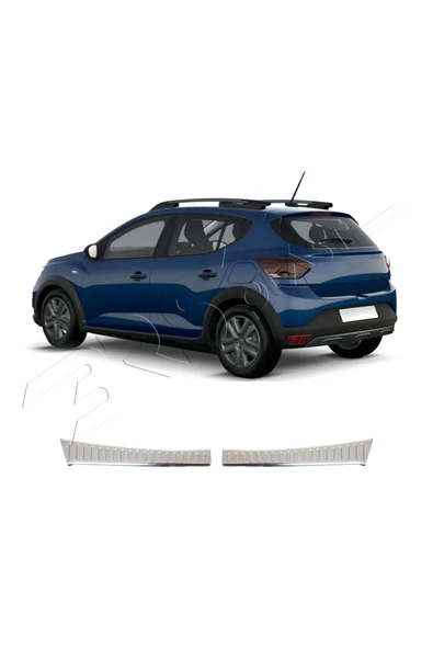 BRSPLAST  Dacia Sandero Uyumlu 2021 Ve Üzeri Krom Bagaj İç Eşiği 2 Parça Paslanmaz Çelik - Resim 2
