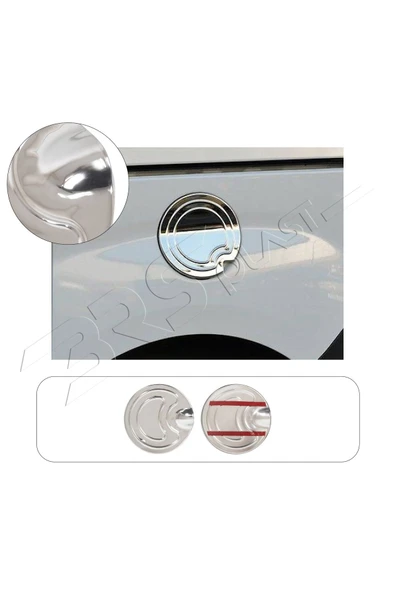 BRSPLAST  Ford Courier Uyumlu 2014 Ve Üzeri Krom Depo Kapağı Paslanmaz Çelik ürün görseli 1