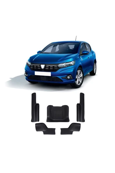 BRSPLAST  Dacia Sandero Uyumlu 2021 Ve Üzeri Abs Halı Koruma İç Kenar Plastiği 5 Parça ürün görseli 1