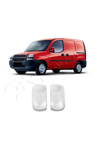 BRSPLAST  Fiat Doblo Uyumlu 2000-2009 Ayna Kapağı 2 Parça Abs Krom Kaplama (Doblo Yazılı) - Resim 2