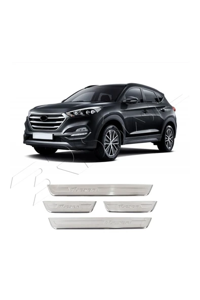 BRSPLAST  Hyundai Tucson Uyumlu 2015-2018 Krom Kapı Eşiği 4 Parça Paslanmaz Çelik ürün görseli 1