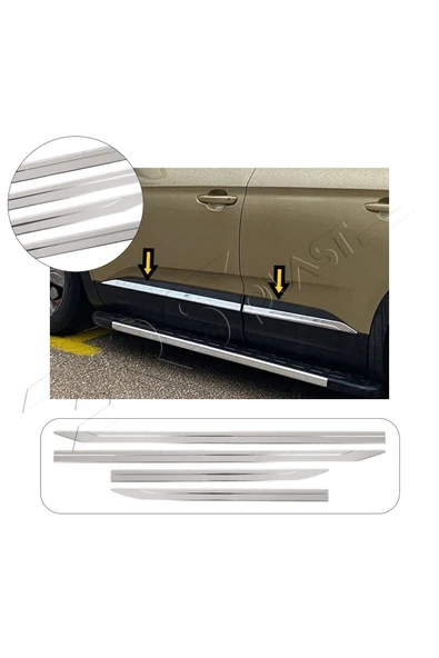 BRSPLAST  Opel Grandland X Uyumlu Krom Yan Kapı Çıtası 4 Parça Paslanmaz Çelik ürün görseli 1