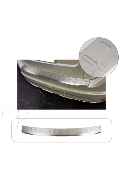 BRSPLAST  Volvo XC60 Uyumlu 2014-2017 Krom Arka Tampon Üstü Koruma Paslanmaz Çelik Matt ürün görseli 1