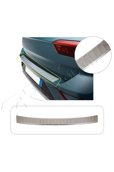 BRSPLAST  Volkswagen T-Roc Uyumlu 2017 Ve Üzeri Krom Arka Tampon Üstü Koruma Paslanmaz Çelik ürün görseli 1