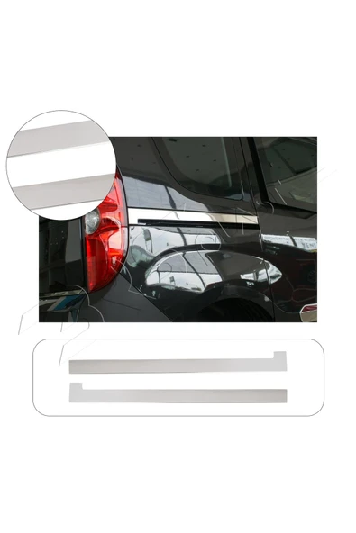 BRSPLAST  Fiat Doblo Uyumlu 2010 Ve Üzeri Krom Sürgü Çıtası 2 Parça Paslanmaz Çelik ürün görseli 1