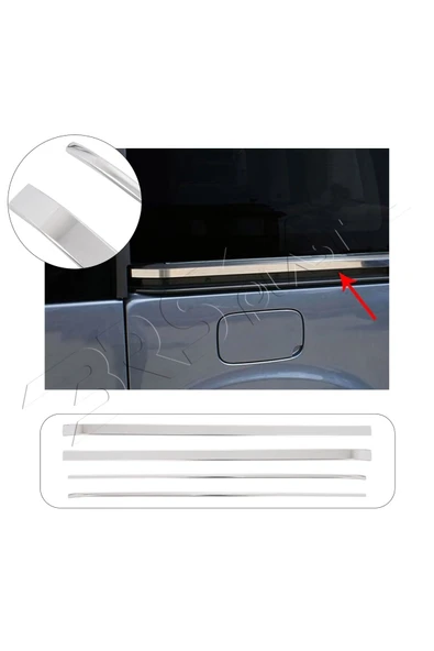 BRSPLAST  Peugeot Partner Tepee Uyumlu 2008 Ve Üzeri Krom Sürgü Çıtası 4 Parça Paslanmaz Çelik ürün görseli 1