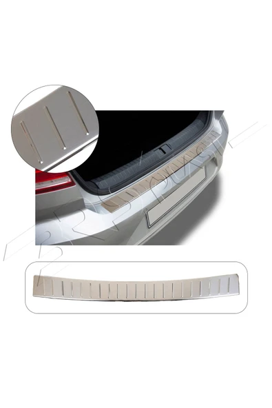 BRSPLAST  Volkswagen Passat B8 Uyumlu 2015 Ve Üzeri Krom Arka Tampon Üstü Koruma Paslanmaz Çelik ürün görseli 1