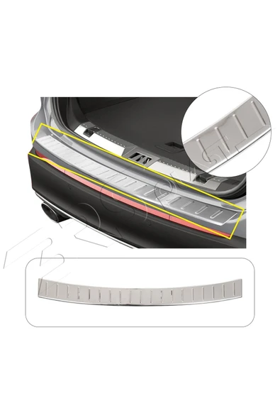 BRSPLAST  Skoda Octavia 3 Sedan Uyumlu Krom Arka Tampon Üstü Koruma Paslanmaz Çelik ürün görseli 1