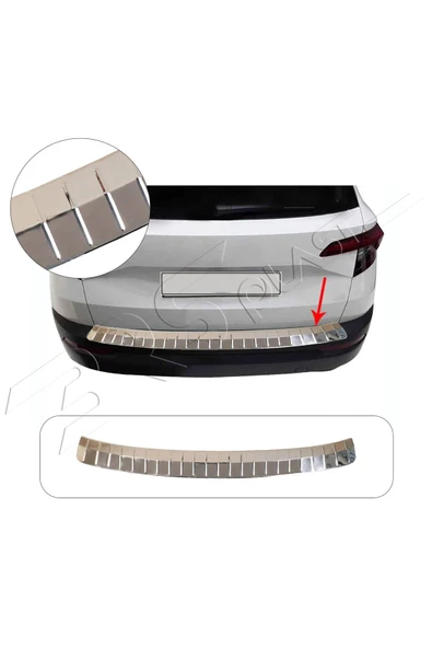 BRSPLAST  Skoda Karoq Uyumlu 2018 Ve Üzeri Krom Arka Tampon Üstü Koruma Paslanmaz Çelik ürün görseli 1