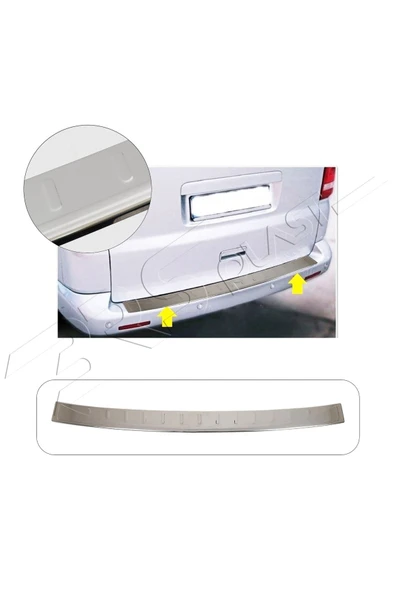 BRSPLAST  Volkswagen T6 Uyumlu 2015 Ve Üzeri Krom Arka Tampon Üstü Koruma Paslanmaz Çelik ürün görseli 1