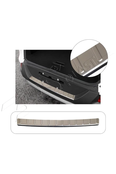 BRSPLAST  Renault Kadjar Uyumlu 2015-2018 Krom Arka Tampon Üstü Koruma Paslanmaz Çelik ürün görseli 1