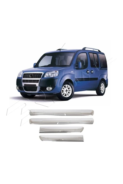 BRSPLAST  Fiat Doblo Uyumlu 2006-2010 Krom Yan Kapı Çıtası 4 Parça Paslanmaz Çelik - Resim 2