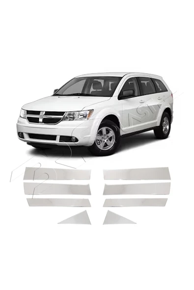 BRSPLAST  Dodge Journey Uyumlu Krom Kapı Direği 6 Parça Paslanmaz Çelik - Resim 2