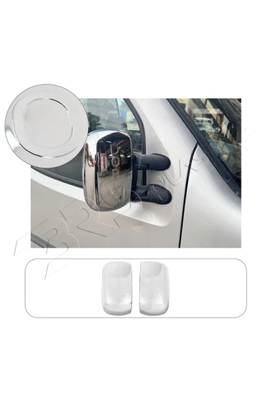 BRSPLAST  Fiat Doblo Uyumlu 2000-2009 Ayna Kapağı 2 Parça Abs Krom Kaplama (Doblo Yazılı) ürün görseli 1