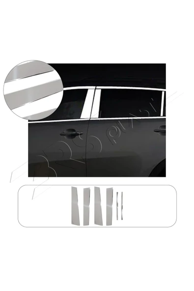 BRSPLAST  Kia Sportage 2009-2015 Uyumlu Krom Kapı Direği 6 Parça Paslanmaz Çelik ürün görseli 1