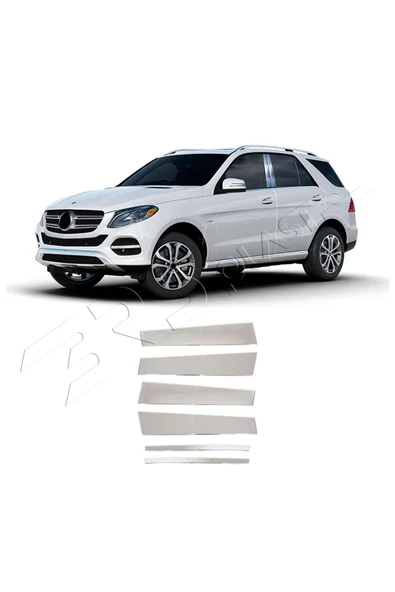 BRSPLAST  Mercedes W166 Uyumlu Krom Kapı Direği 6 Parça Paslanmaz Çelik - Resim 2