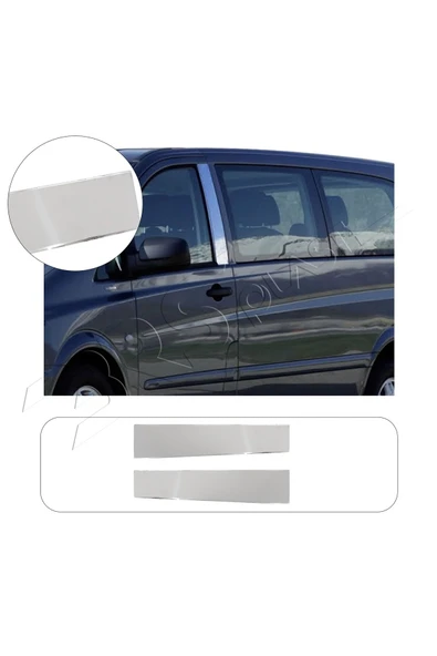 BRSPLAST  Mercedes Vito W639 Uyumlu Krom Kapı Direği 2 Parça Paslanmaz Çelik ürün görseli 1