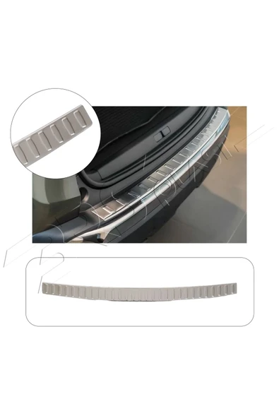 BRSPLAST  Citroen DS4 Uyumlu 2011-2015 Krom Arka Tampon Üstü Koruma Paslanmaz Çelik ürün görseli 1