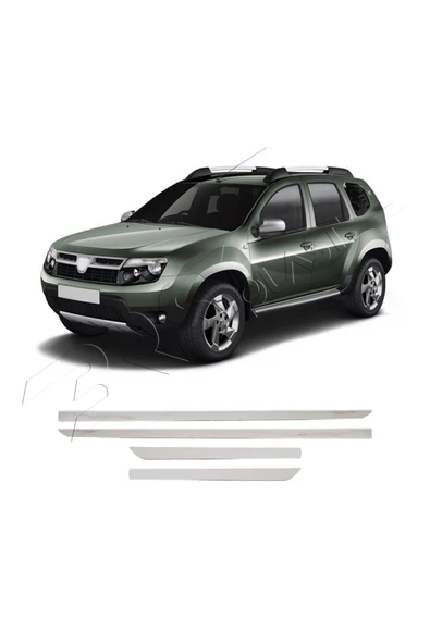 BRSPLAST  Dacia Duster Facelift Uyumlu 2012 ve Üzeri Krom Yan Kapı Çıtası 4 Parça Paslanmaz Çelik - Resim 2