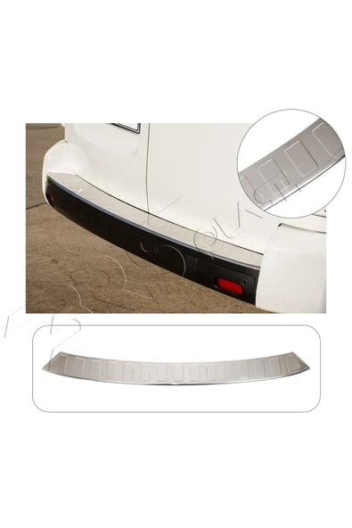 BRSPLAST  Peugeot Traveller Uyumlu 2016 Ve Üzeri Long Krom Arka Tampon Üstü Koruma Paslanmaz Çelik ürün görseli 1