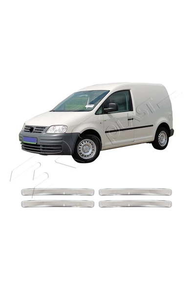 BRSPLAST  Volkswagen Caddy Uyumlu 2003-2010 Krom Ön Tampon Kaşı 4 Parça Paslanmaz Çelik - Resim 2
