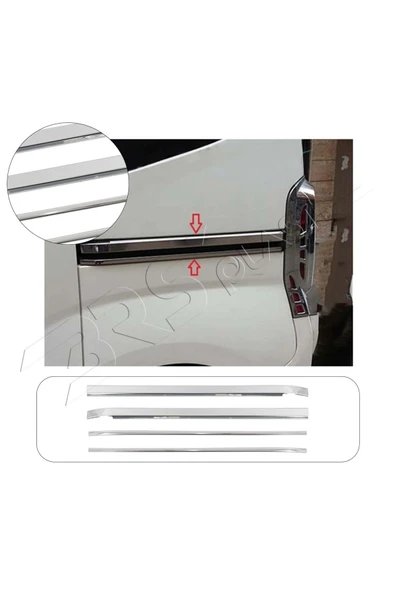 BRSPLAST  Fiat Fiorino Uyumlu 2008 Ve Üzeri Krom Sürgü Çıtası 4 Parça Paslanmaz Çelik ürün görseli 1