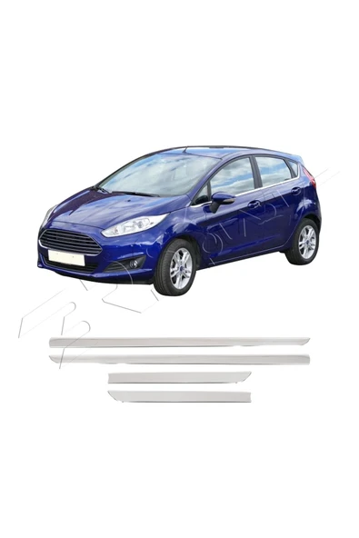 BRSPLAST  Ford Fiesta MK7 Uyumlu 2017 Ve Üzeri Krom Yan Kapı Çıtası 4 Parça Paslanmaz Çelik - Resim 2
