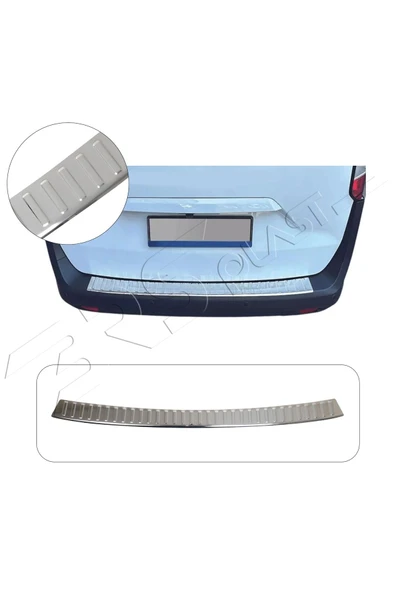 BRSPLAST  Ford Courier Uyumlu 2023 Ve Üzeri Krom Arka Tampon Üstü Koruma Paslanmaz Çelik ürün görseli 1