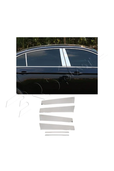 BRSPLAST  Volkswagen Passat B8 Uyumlu Krom Kapı Direği 6 Parça Paslanmaz Çelik ürün görseli 1