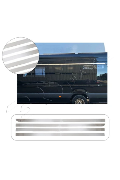 BRSPLAST  Mercedes Sprinter W907 Uyumlu Krom Cam Üst Çıtası 6 Parça Paslanmaz Çelik ürün görseli 1